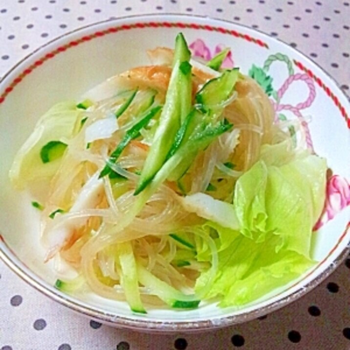 ちくわとキュウリの中華風♪春雨サラダ